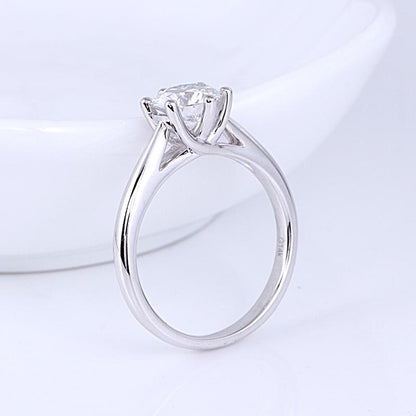 925 Sterling Silver Round Cut 1Carat Moissanite Diamond Ring 4