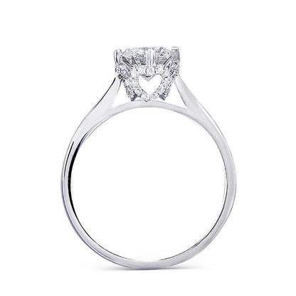 925 Sterling Silver Round Cut CZ Classic Ring 1