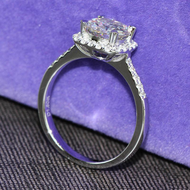 925 Sterling Silver Round Cut CZ Double Halo Ring 7