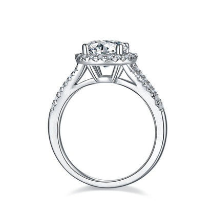 925 Sterling Silver Halo Round Cut Cz Ring 3