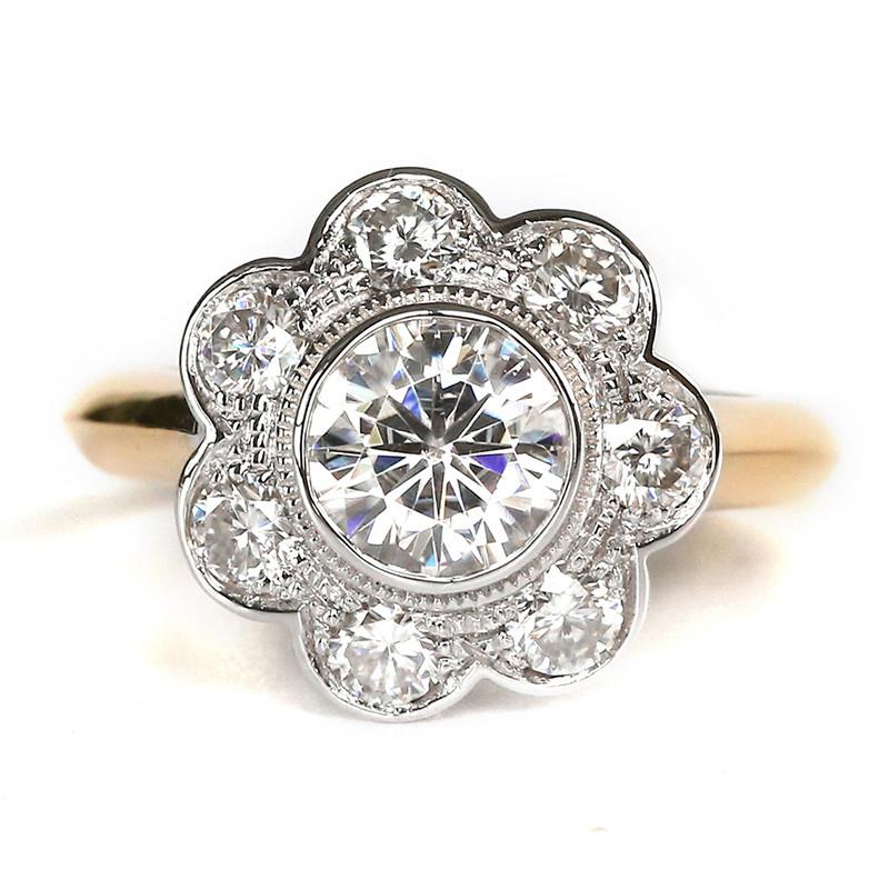 925 Sterling Silver Round Cut CZ Halo Ring 1