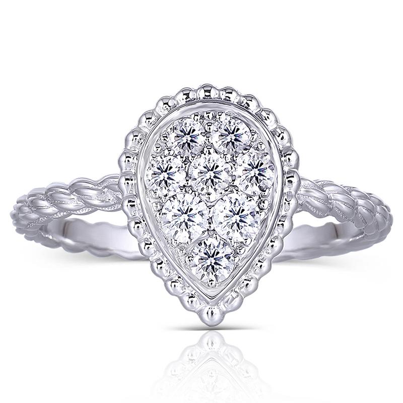 925 Sterling Silver Round Cut CZ Cluster Ring 1