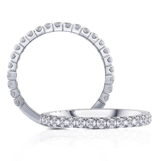 925 Sterling Silver Round Cut 0.46cttw CZ Half Eternity Ring 1