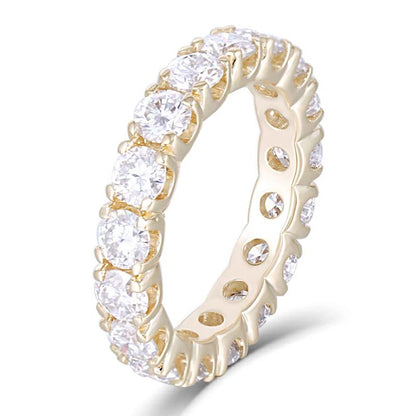 925 Sterling Silver Round Cut CZ Eternity Ring for women 1