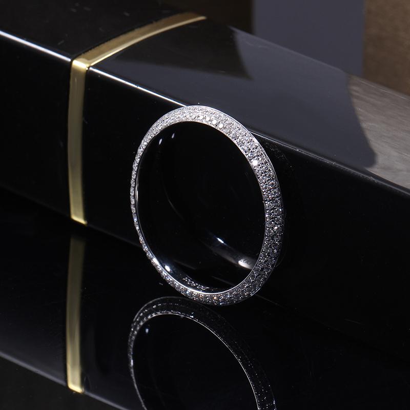 925 Sterling Silver Round Cut 0.8mm CZ Eternity Ring 3