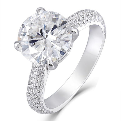 925 Sterling Silver Round Cut 4ct CZ Classic Ring 1