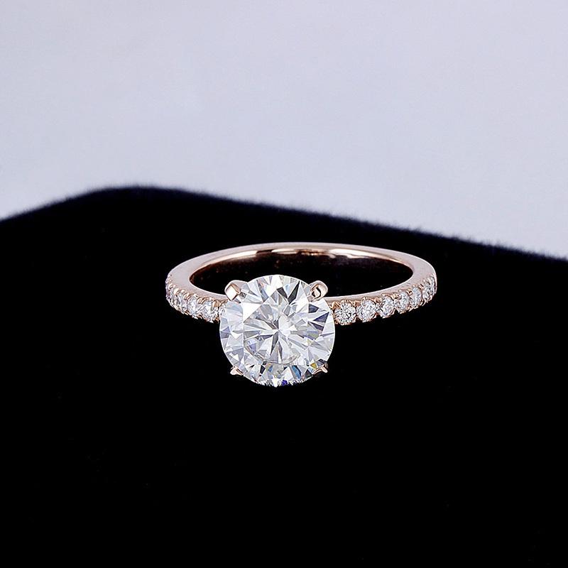 925 Sterling Silver Round Cut CZ Classic Ring 2