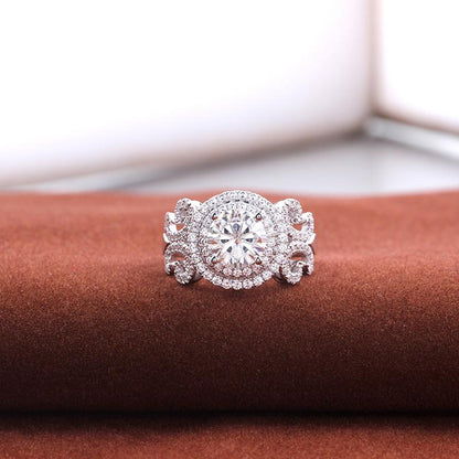 925 Sterling Silver CZ Unique Ring for women 8