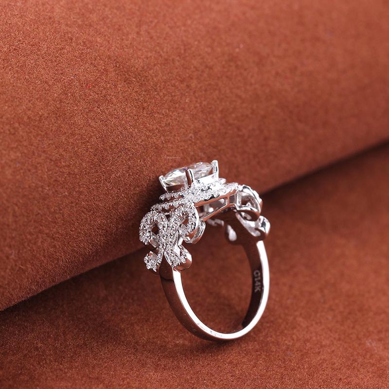 925 Sterling Silver CZ Unique Ring for women 4