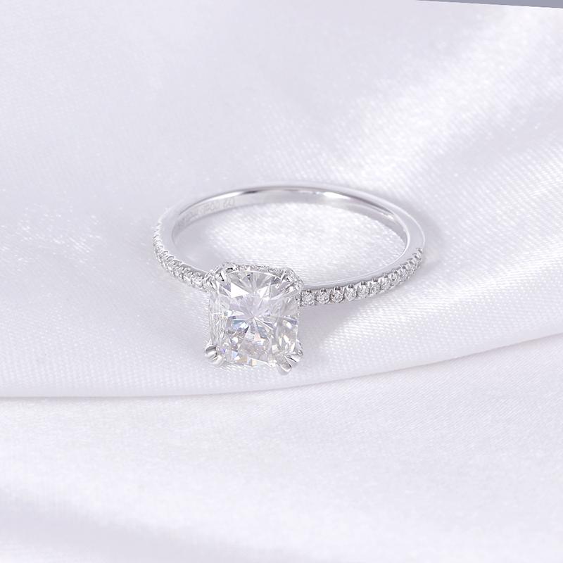 925 Sterling Silver Double Prong Cushion Cut CZ Diamond Classic Ring 4