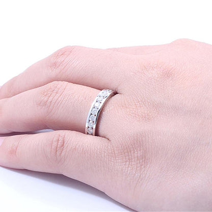 925 Silver Sterling 2.5mm Round Cut 1.6cttw CZ Half Eternity Ring 4