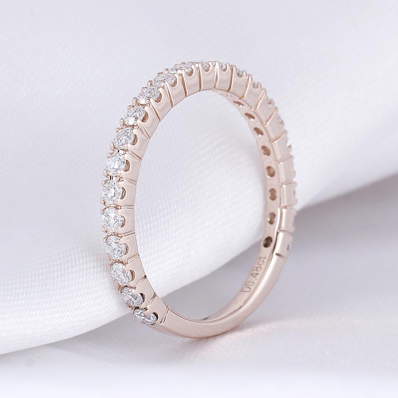 925 Sterling Silver Round Cut 0.48cttw CZ Half Eternity Ring 2