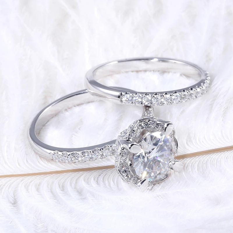 925 Sterling Silver Round Cut CZ Bridal Ring for women 2