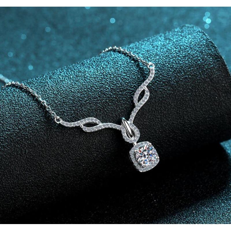 925 Sterling Silver Round Cut CZ Pendant Necklace 3