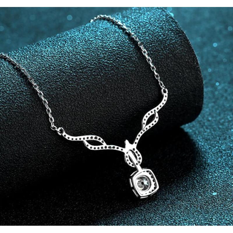 925 Sterling Silver Round Cut CZ Pendant Necklace 4