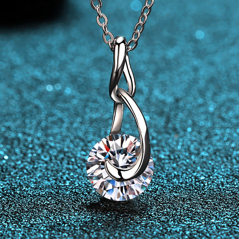 925 Sterling Silver Round Cut CZ Pendant Necklace 3