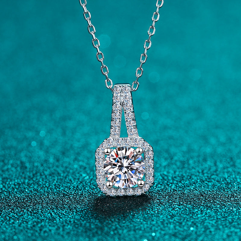 925 Sterling Silver Classic Round Cut CZ Diamond Pendant Necklace 4