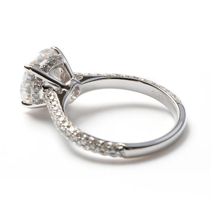 925 Silver Sterling Round Cut CZ Classic Ring 7