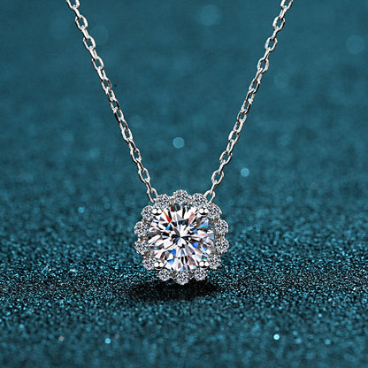 925 Sterling Silver Round Cut CZ Diamond Classic Necklace 6