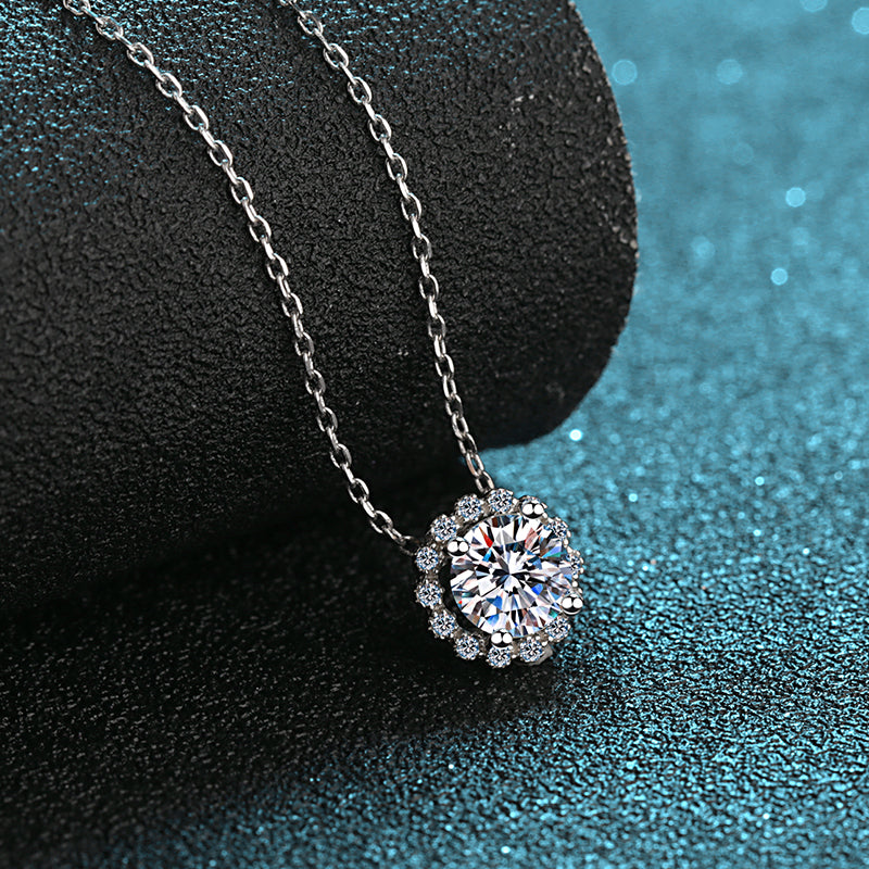 925 Sterling Silver Round Cut CZ Diamond Classic Necklace 4