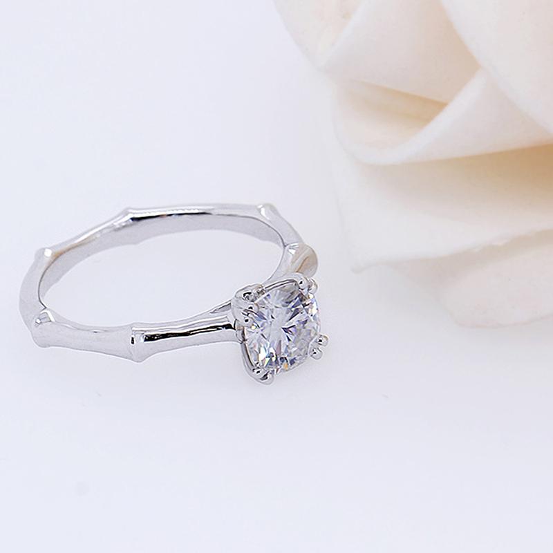 925 Sterling Silver Cushion Cut CZ Solitaire Ring for women 7