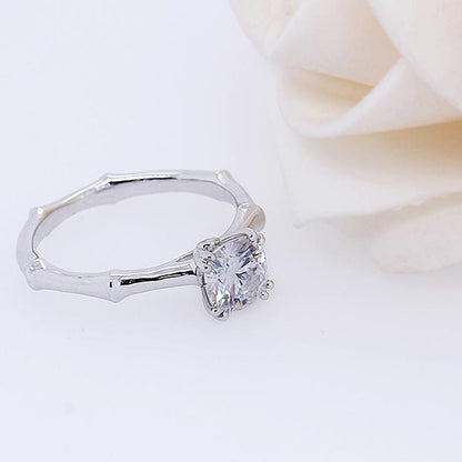 925 Sterling Silver Cushion Cut CZ Solitaire Ring for women 7