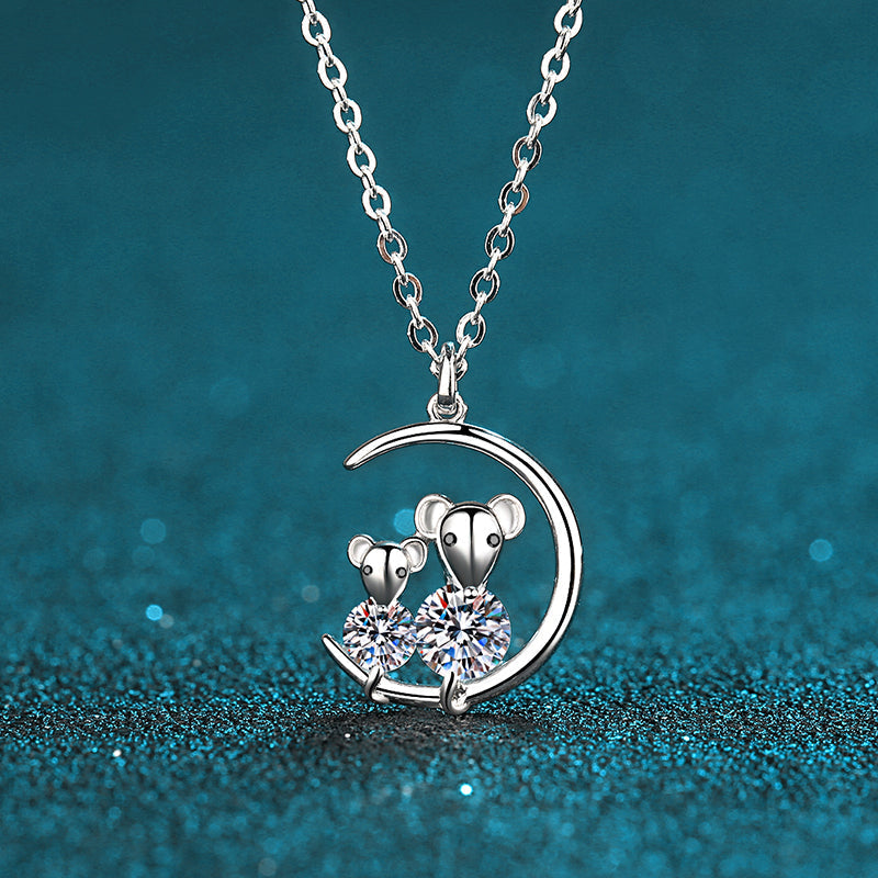 925 Sterling Silver Round Cut CZ Rat Necklace 5