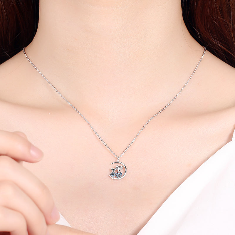 925 Sterling Silver Round Cut CZ Rat Necklace 3