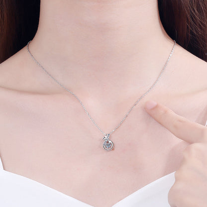 925 Sterling Silver Round Cut CZ Knot Money Bag Necklace 3