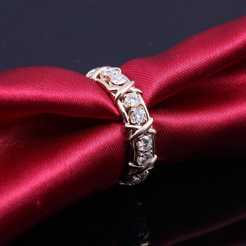 925 Sterling Silver Round Cut CZ Diamond Couple Ring 5