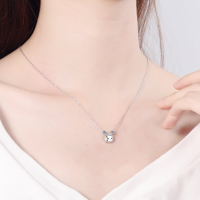 925 Sterling Silver Round Cut CZ Pendant Necklace 3