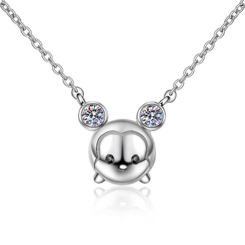 925 Sterling Silver Round Cut CZ Pendant Necklace 1