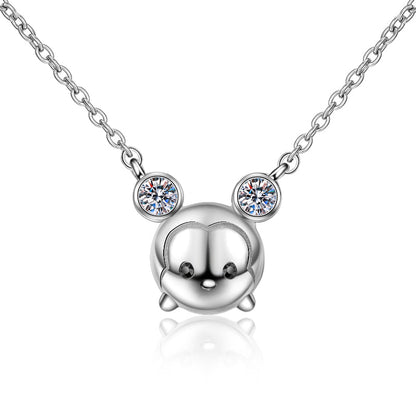 925 Sterling Silver Round Cut CZ Pendant Necklace 1