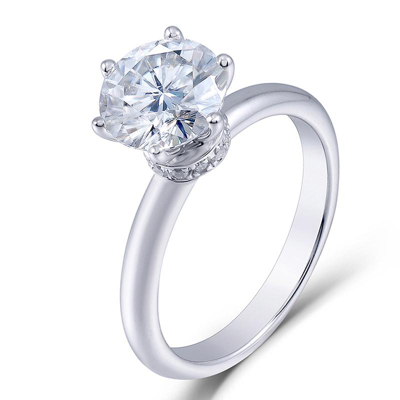 Sterling Silver Round Cut CZ Diamond Classic Ring 1