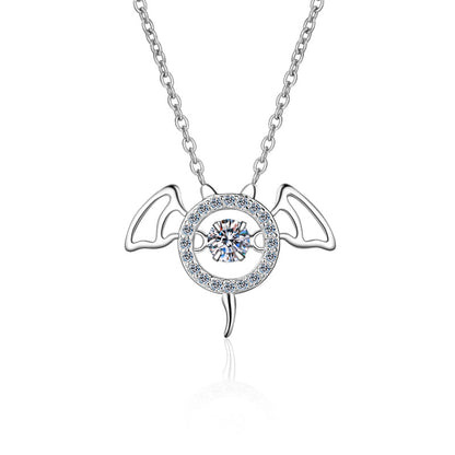 925 Sterling Silver Round Cut CZ Diamond Dancing Pendant 1