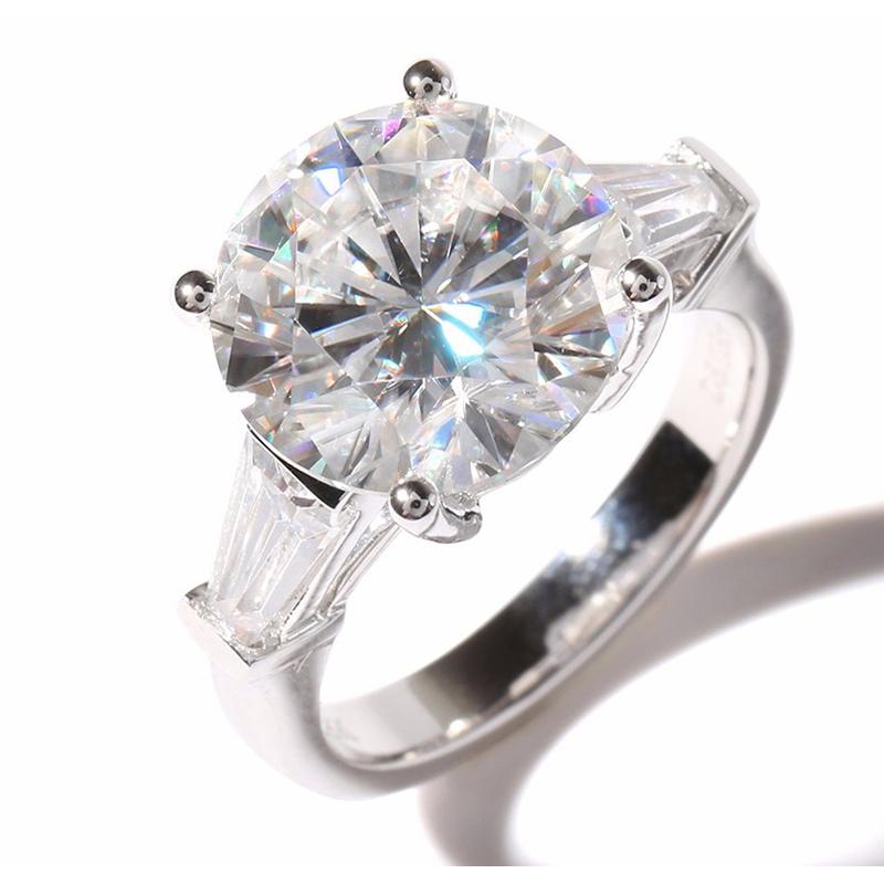 925 Sterling Silver Round Cut CZ Three Stone Ring for women 1