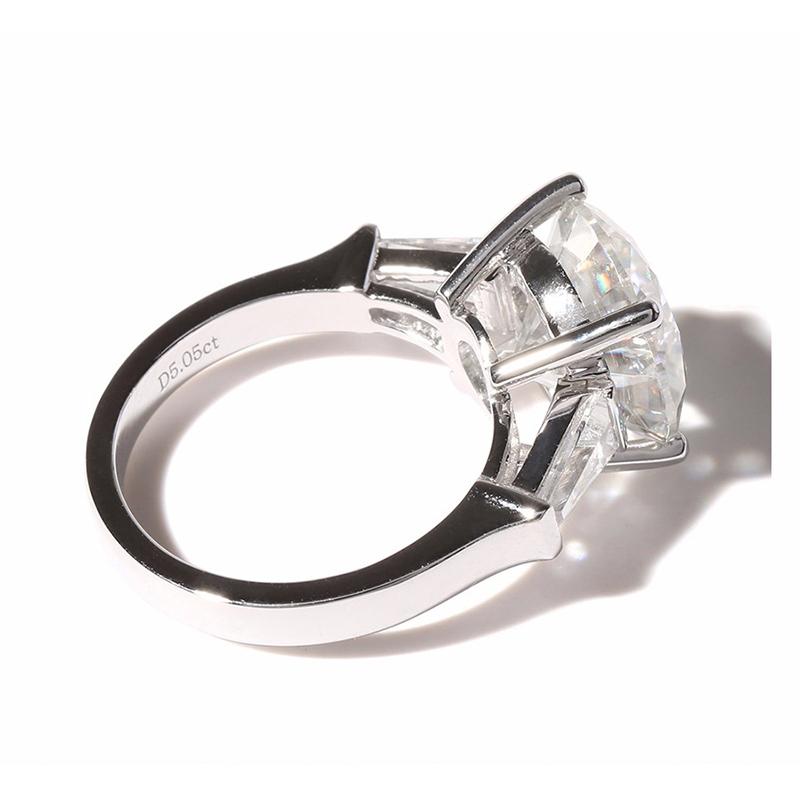 925 Sterling Silver Round Cut CZ Three Stone Ring for women 3