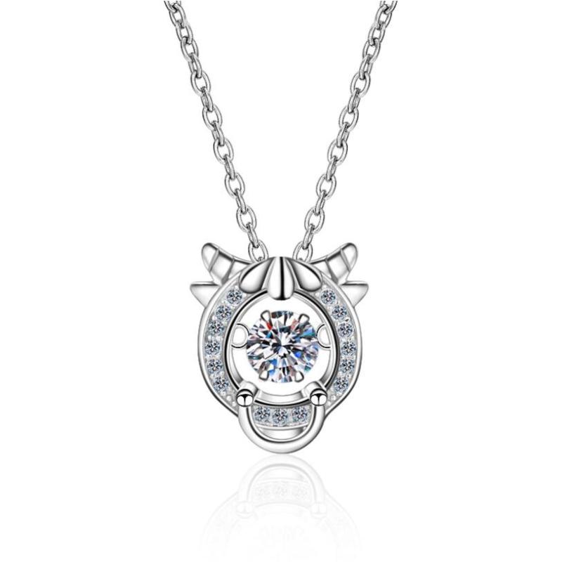 925 Sterling Silver Round Cut CZ Zodiac Dancing Pendant Necklace 3