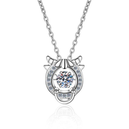 925 Sterling Silver Round Cut CZ Zodiac Dancing Pendant Necklace 3