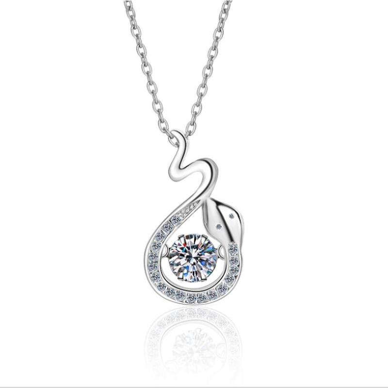 925 Sterling Silver Round Cut CZ Zodiac Dancing Pendant Necklace 7