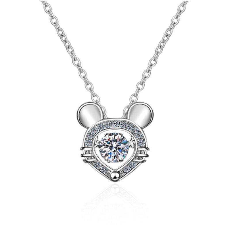 925 Sterling Silver Round Cut CZ Zodiac Dancing Pendant Necklace 2