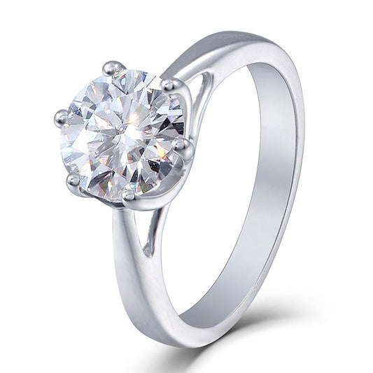 925 Sterling Silver Round Cut  CZ Solitaire for women 1