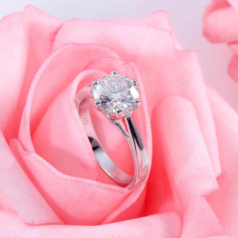 925 Sterling Silver Round Cut  CZ Solitaire for women 7