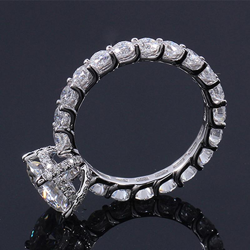 925 Sterling Silver Round Cut CZ Classic Ring for Women 5