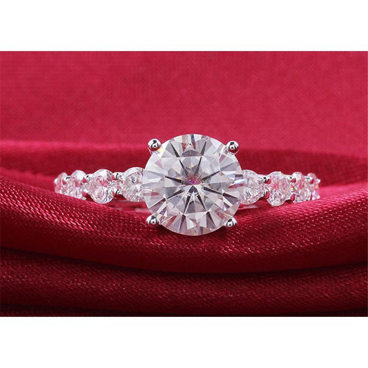 925 Sterling Silver Round Cut CZ Classic Ring for Women 1