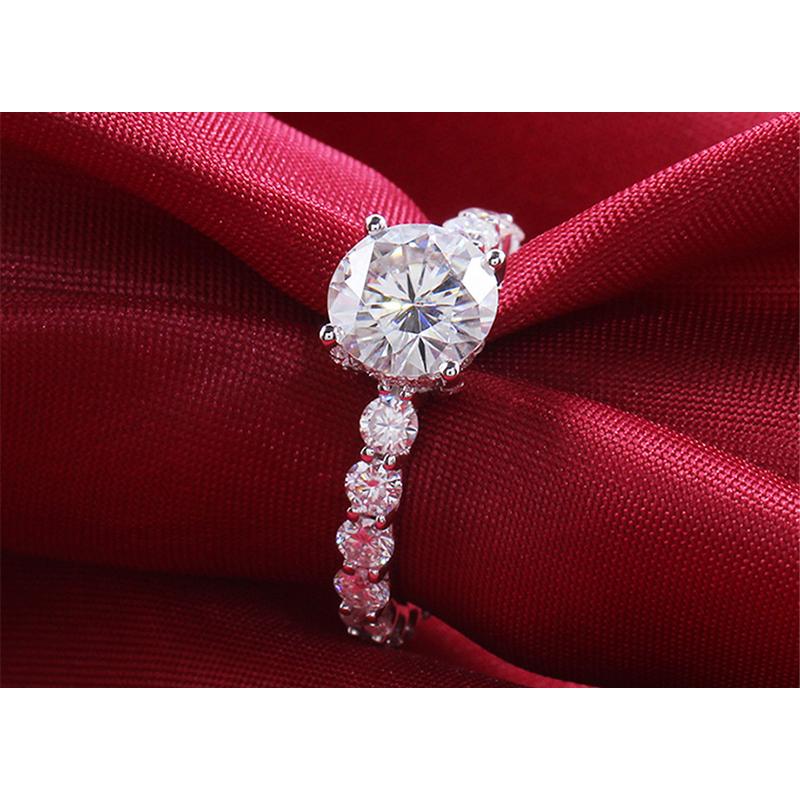 925 Sterling Silver Round Cut CZ Classic Ring for Women 3