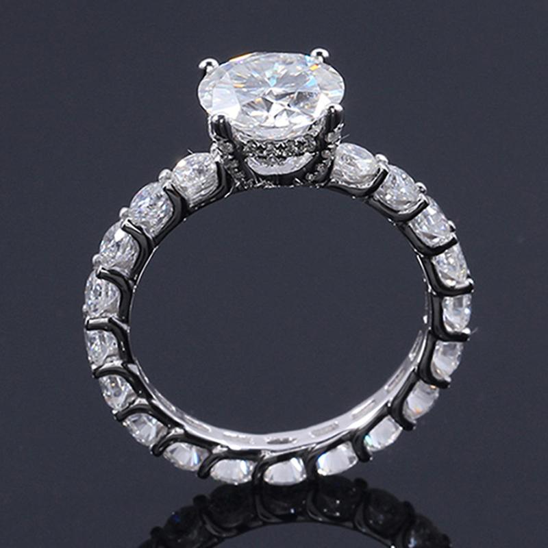 925 Sterling Silver Round Cut CZ Classic Ring for Women 4