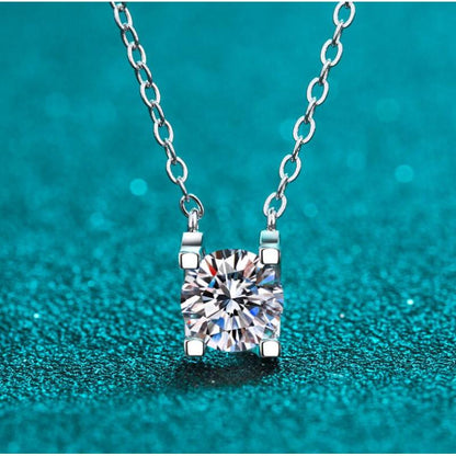 925 Sterling Silver Classis Round Cut CZ Necklace 5