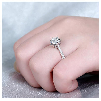 925 Sterling Silver Round Cut CZ Classic Ring for women 3