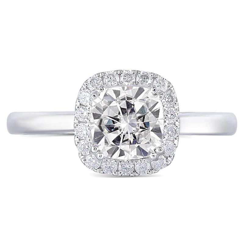 925 Sterling Silver Cushion Cut CZ Halo Ring for women 1